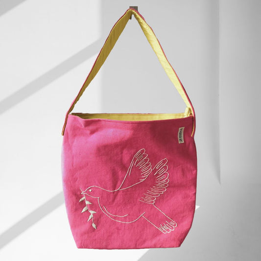 handmade cotton shoulder bag for daily use