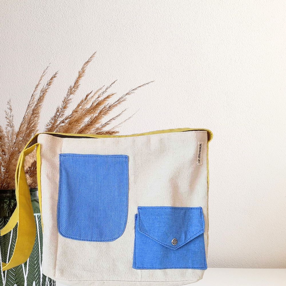 yellow blue crossbody pouch bag for men women India Leymor