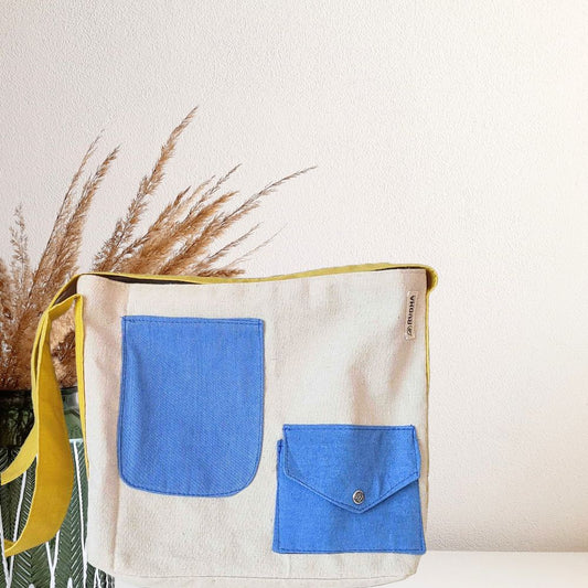 yellow blue crossbody pouch bag for men women India Leymor
